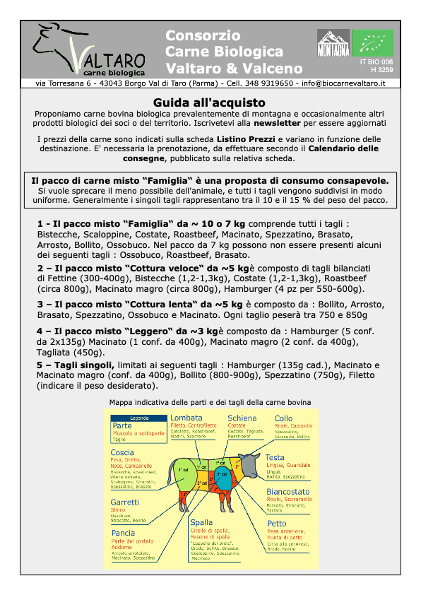 Guida all'acquisto della carne bovina biologica in formato PDF